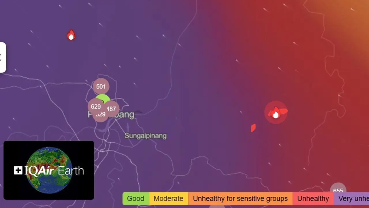 Kualitas Udara Palembang dan Jambi Masuk Kategori Berbahaya akibat Kabut Asap Karhutla